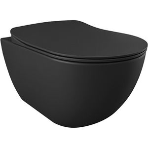 Creavit - Hangend Toilet - Mat Antraciet - Spoelrandloos - 35.3x51cm