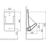 Urinoir bws toon 35,7x64 cm met sensor wit