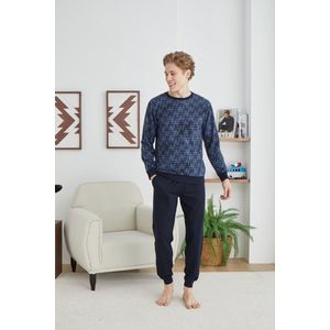 Heren Pyjama / Huispak Jef / Blauw /maat L