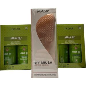 2 X Inoar Argan Shampoo & Conditioner 250 ML & PRO BFF BRUSH