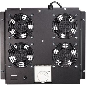 LogiLink - FAS122G - Dakventilator Inzetstuk - Grijs - Voor Staande Kasten Met 4 Ventilatoren