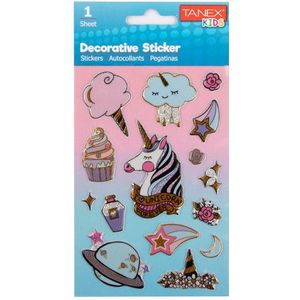 Tanex Puffy & Decorative stickers Eenhoorn (1 vel)