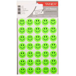 Smiley Stickers, ronde letters, glimlach stickers, 500 stuks, kleurrijke