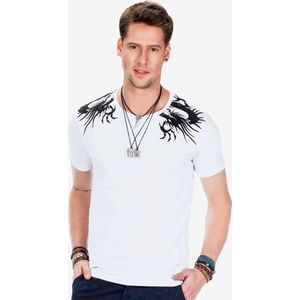 CIPO & BAXX Shirt 'Yakuza Dragon'  zwart / wit