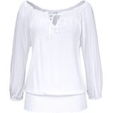LASCANA Carmenshirt mit 3/4-Ärmeln, Blusenshirt mit Bindeband und Gummizug