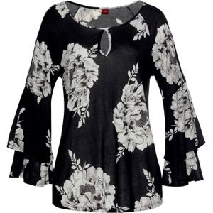Lascana Blouseshirt - Bloemenprint - 3/4-Mouwen - Trompetmouwen