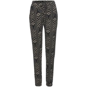 Harembroek - Zwart/Crème - Etnisch Patroon - Elastische Band