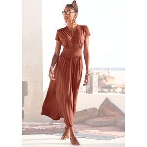 Lascana - Midi-jurk - Terracotta - Nauwsluitend - Sportief en Elegant