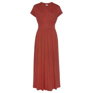 Lascana - Midi-jurk - Terracotta - Met Ritssluiting bij de Hals