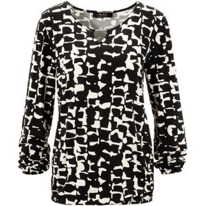 Aniston SELECTED Langarmshirt, mit Allover-Druck, Zierstäbchen und Cut Out