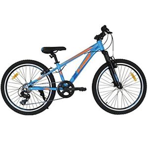 Umit 4MOTION Uniseks jeugdfiets, blauw/oranje, 24 inch