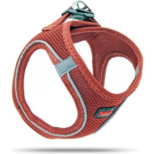 Tailpetz - Air-Mesh Harness - Hondenharnas - Hondentuig - Hondentuigje Kleine Hond - Y Tuig Hond - Harnas Hond - Anti Trek Tuig Hond - Reflecterend - Maat 2XS - Claret