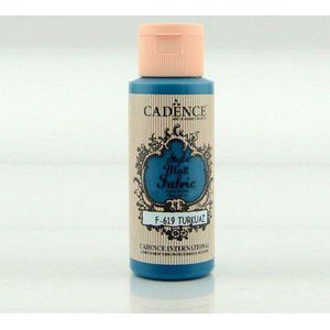 Cadence - Textielverf Mat Turquoise – Matt Turquoise Kledingverf – Stofverf – Textiel Kleurstof – Stoffenverf – Turquoise Verf Voor Kleding – Textiel Verven – Fabric Paint - Waterbasis – 59 ml