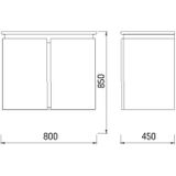 Onderkast bws verti 80x85x45 cm walnoot