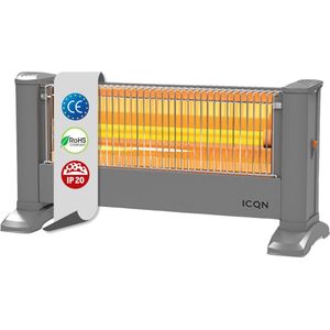 ICQN Infrarood Kachel, Elektrische Verwarming - Energiezuinig - IP20 - Elegant Grijs