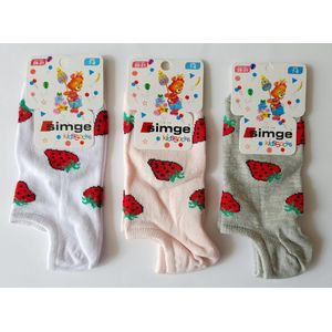 Aardbei kinder enkelsokken lang 29-31, 3 paar