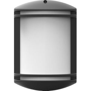 LED Tuinverlichting - Wandlamp - Bewegingssensor - Kunststof Mat Zwart - E27 Fitting - Ovaal
