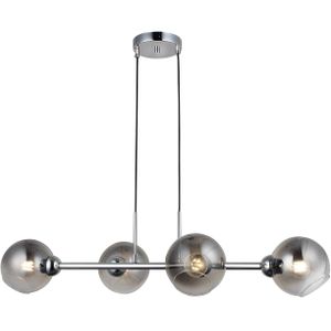 Lucea Hanglamp Bolet, lineair, chroom, 4-lamps