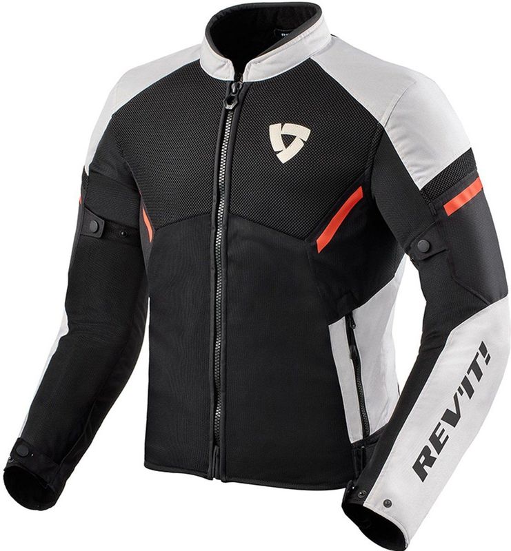 REV'IT! Jacket GT R Air 3 - Jas - Wit - Neon Rood - Materiaal