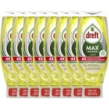 Dreft MaxPower - Lemon - Vloeibaar Afwasmiddel - Voordeelverpakking 8 x 640 ml