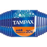 Tampax Super Plus - Tampons - Met Kartonnen Inbrenghuls - Voordeelverpakking 12 x 20 Stuks