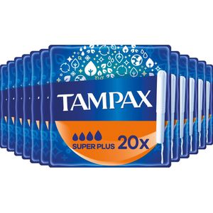 Tampax Super Plus - Tampons - Met Kartonnen Inbrenghuls - Voordeelverpakking 12 x 20 Stuks