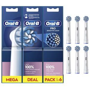 Oral-B - Pro Sensitive Clean - Opzetborstels - Zacht - Geschikt voor Oplaadbare Tandenborstels
