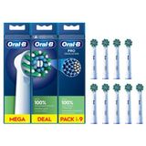 Oral-B - Opzetborstels Pro Cross Action - Wit - 9 Stuks