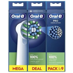 Oral-B - Opzetborstels Pro Cross Action - Wit - 9 Stuks