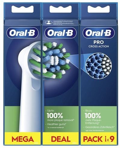 Oral-B - Opzetborstels Pro Cross Action - Wit - 9 Stuks