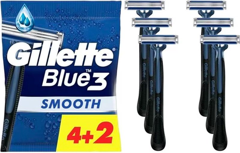 Gillette - Blue3 - Smooth - Wegwerpscheermesjes - 6 Stuks