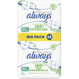 Always Cotton Protection Ultra Normal (maat 1) - Maandverband Met Vleugels - Voordeelbox 66 Stuks