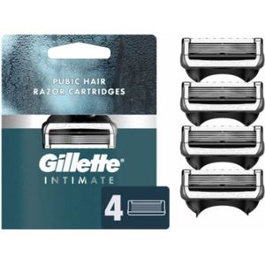 Gillette Intimate scheermesjes voor de intieme zone, 4 reservemesjes voor nat scheerapparaat met glijstrips voor een zacht gebruik, dermatologisch geteste messen voor scheerapparaten