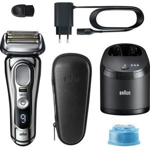 Braun Series 9 Pro Premium elektrisch scheerapparaat met 4+1 scheerkop, scheerapparaat voor heren, ProLift Trimmer, 5-in-1 reinigingsstation, Made in Germany, Wet&Dry, 9486cc, chroom