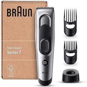 Braun Series 7 tondeuse heren, tondeuse (recyclebare verpakking), 17 lengte-instellingen, 2 opzetkammen, 50 min. NiMH-batterij looptijd, HC7390