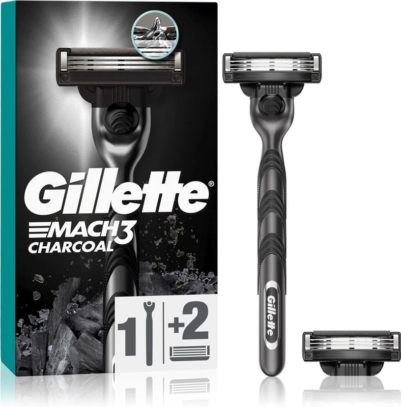 Gillette - Mach3 Charcoal - Scheerapparaat - 2 St - Vervangende Messjes
