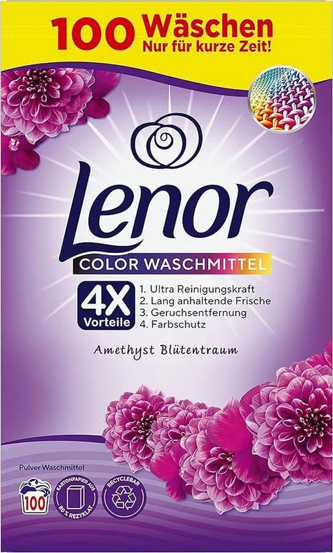 Lenor Waspoeder Amethis & Bloemen Boeket Voor Kleurwas Wasbeurten 6 Kg