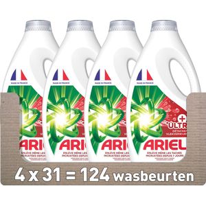 4x Ariel Vloeibaar Wasmiddel +Ultra Vlekverwijderaar 31 Wasbeurten 1395 ml