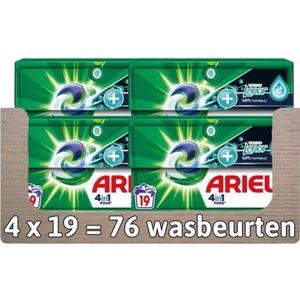 Ariel 4in1 Wasmiddel Pods +Touch Of Lenor Unstoppables - 76 (4x19) Wasbeurten