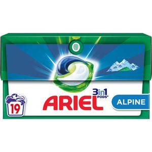 4x Ariel 3in1 Pods Wasmiddelcapsules Alpine 19 stuks