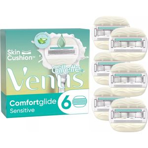 Gillette Venus Comfortglide 5 Sensitive, scheermesjes voor dames, 6 reservemesjes