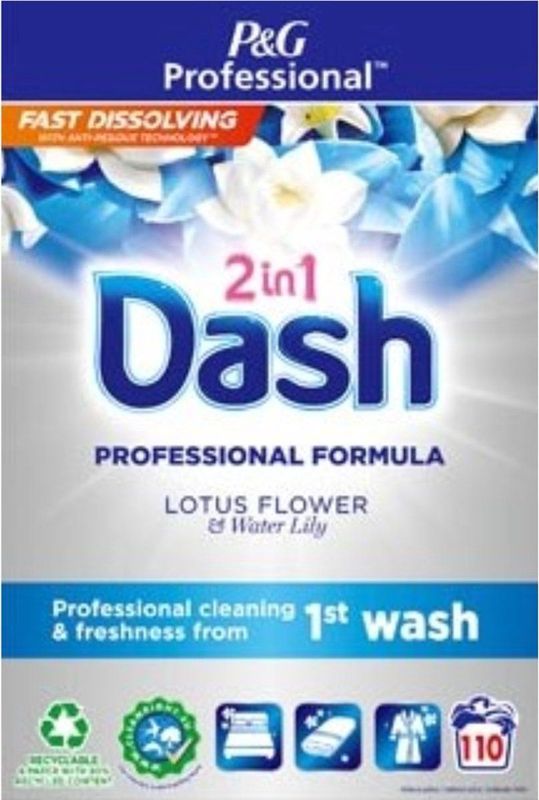 Dash - 2in1 Waspoeder - Lotusbloem & Lelie - 2 in 1 Formule - Krachtige Reiniging