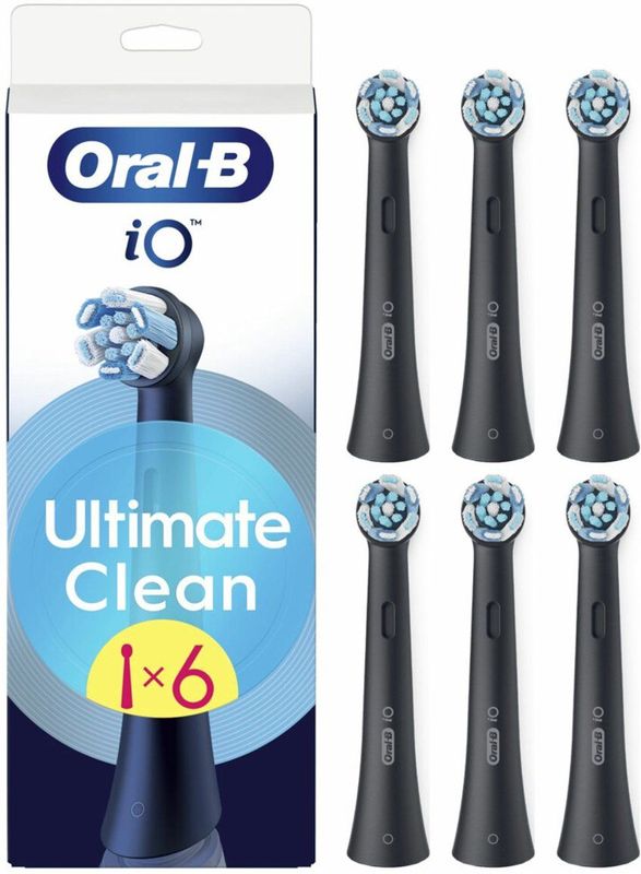Oral-B - iO Ultimate Clean - Opzetborstels - Zwart - 6 Stuks