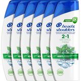 Head & Shoulders Menthol Fresh 2-in-1 - Anti-Roos Shampoo - Verfrissende Mentholgeur - Voordeelverpakking 6 x 300 ml