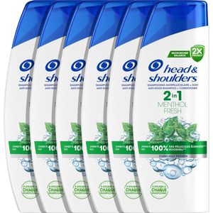 Head & Shoulders Menthol Fresh 2-in-1 - Anti-Roos Shampoo - Verfrissende Mentholgeur - Voordeelverpakking 6 x 300 ml