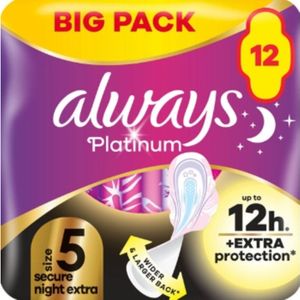 Always - Platinum Secure Night - Maandverband - Extra Wings - 12 Stuks