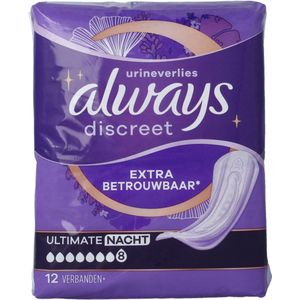 Always Discreet - Ultimate Night - Maandverband - 12 Stuks - Ultradun