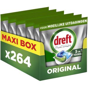Dreft - Platinum All In One - Vaatwastabletten - Original - Voordeelverpakking 4 x 66