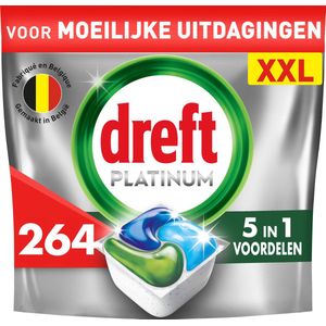 Dreft - Platinum All In One - Vaatwastabletten - Original - Voordeelverpakking 4 x 66