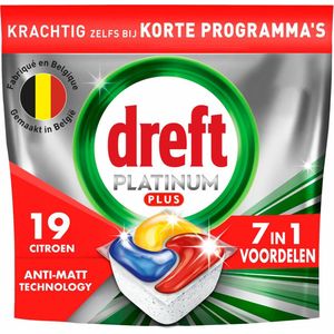Dreft Vaatwastabletten Platinum Plus All In One Citroen 19 stuks